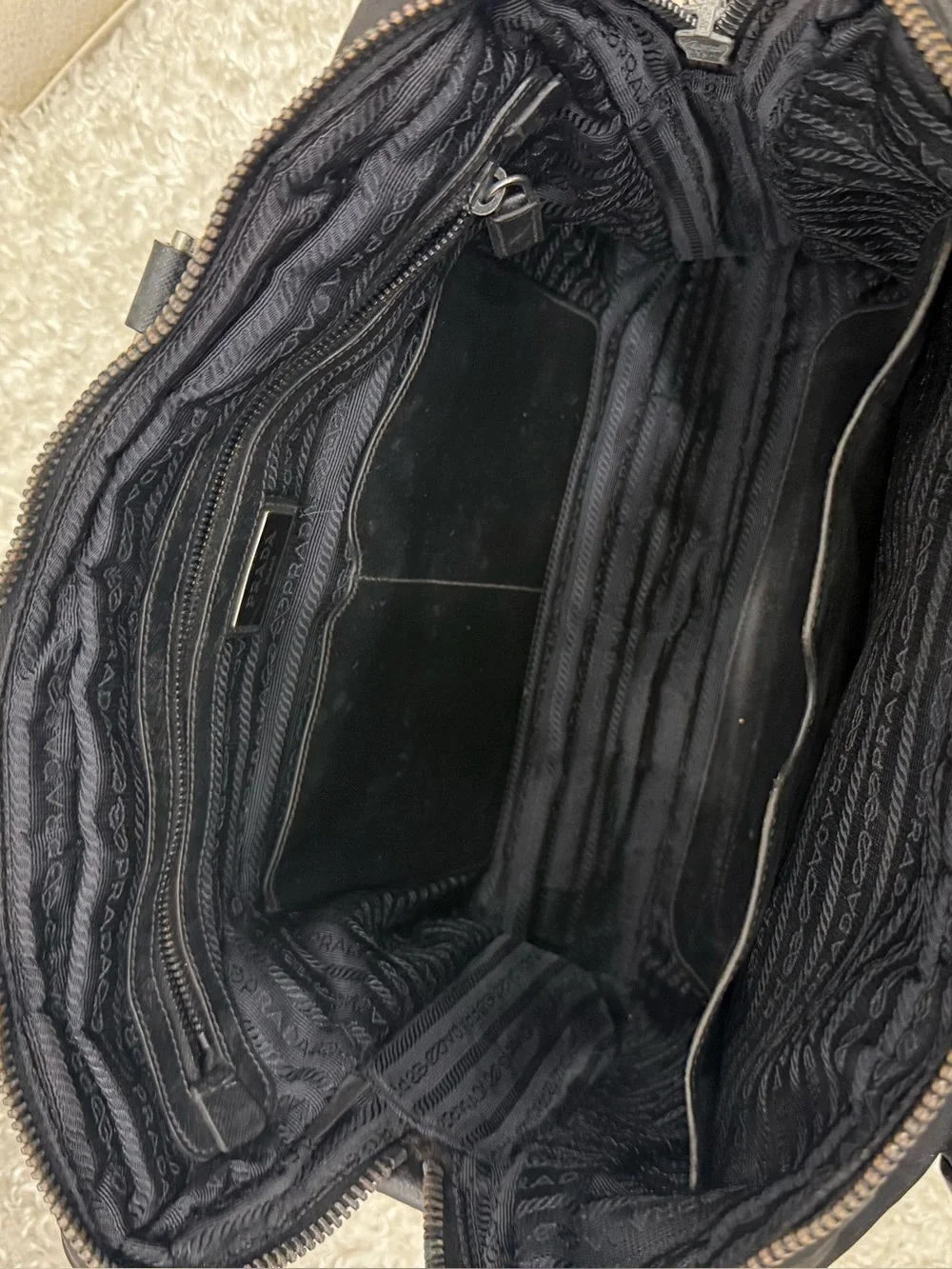 PRADA - Black Nylon Leather Business Bag